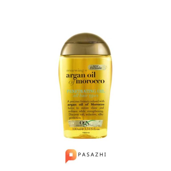 روغن موی آرگان  100% خالص و ارگانیک OGX حجم 100 میلی لیتر