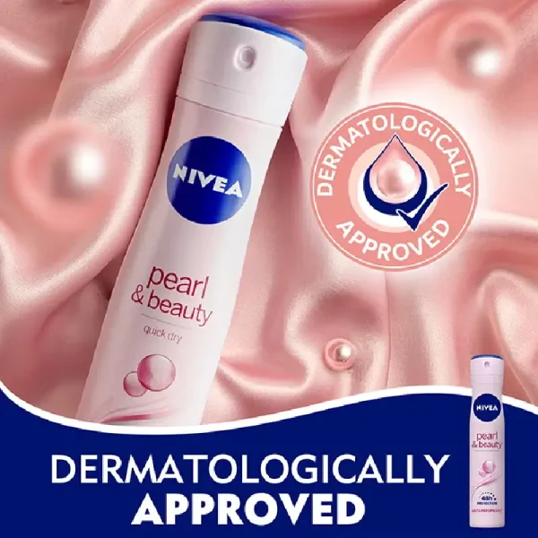 بسته دو عددی اسپری ضد تعریق زنانه نیوا Nivea صورتی مدل Pearl beauty حجم 150 میلی لیتر - Image 2