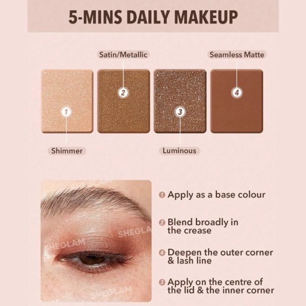 پالت سایه شیگلم Sheglam مدل ESSENTIAL SQUARE - Image 4