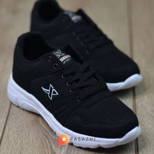 کفش کتانی  Unisex مدل Riccon مشکی سفید