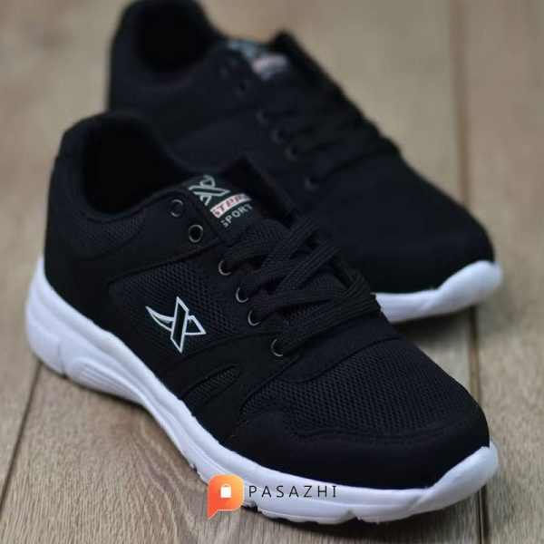 کفش کتانی  Unisex مدل Riccon مشکی سفید