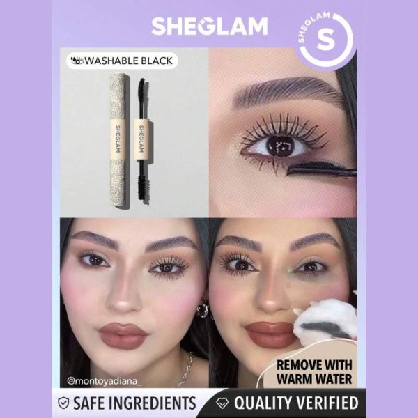 ریمل ضد آب دو سر بلند کننده و حجم دهنده شیگلم SHEGLAM مدل Waterproof mascara - Image 3
