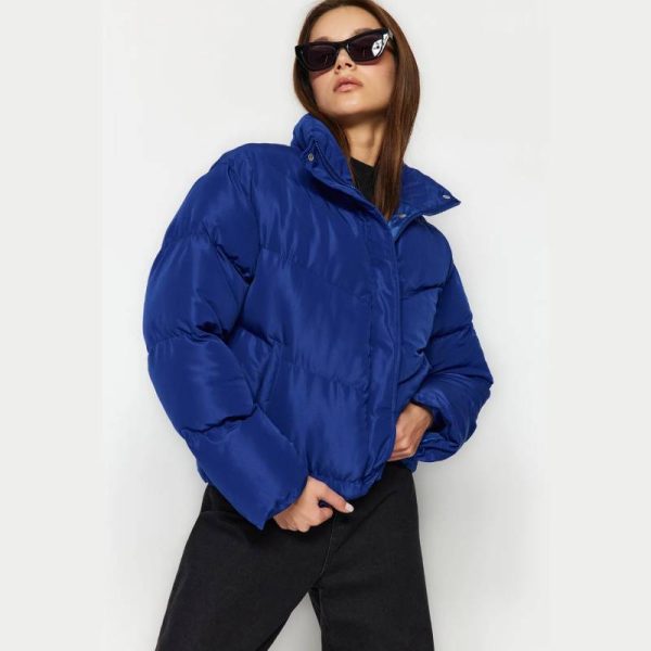 کاپشن پف دار ضدآب زنانه Trendyol Collection  آبی - Image 4