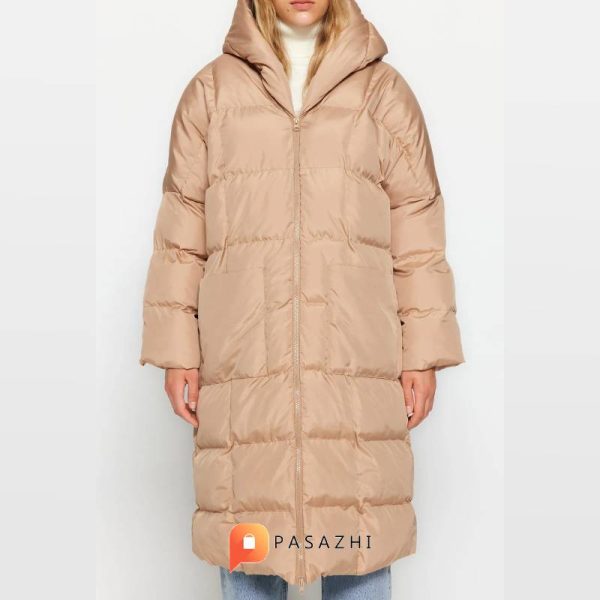 کاپشن بلند پف دار زنانه Trendyol Collection بژ - Image 3