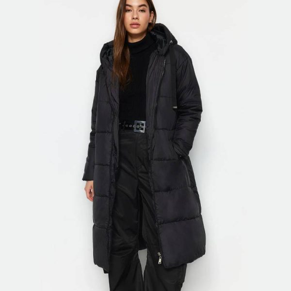 کاپشن بلند پف دار زنانه Trendyol Collection مشکی - Image 2