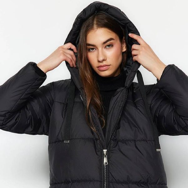 کاپشن بلند پف دار زنانه Trendyol Collection مشکی - Image 3