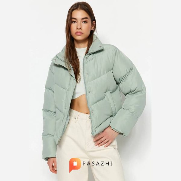 کاپشن پف دار ضدآب زنانه Trendyol Collection سبز - Image 2