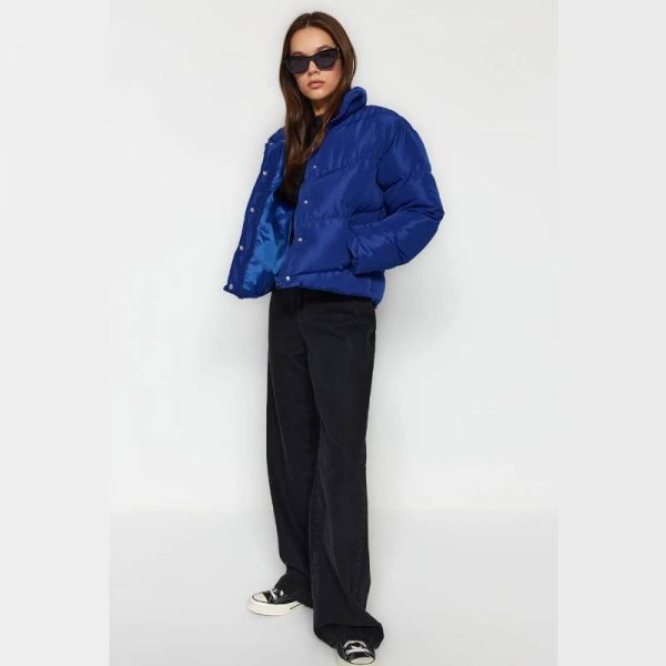 کاپشن پف دار ضدآب زنانه Trendyol Collection  آبی - Image 3
