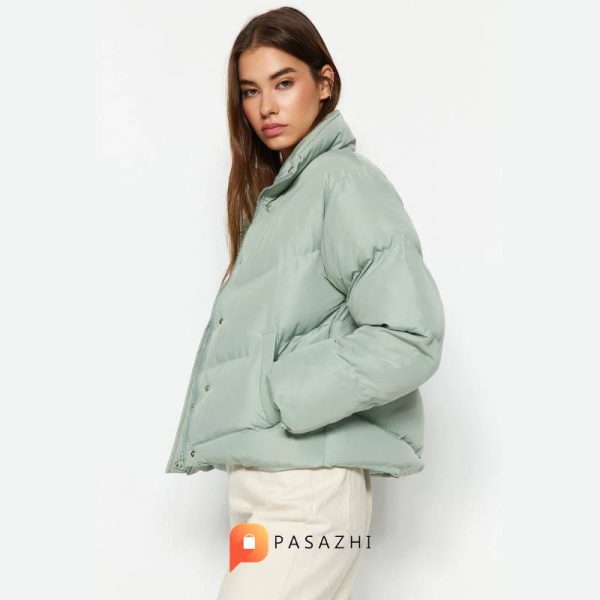 کاپشن پف دار ضدآب زنانه Trendyol Collection سبز - Image 3