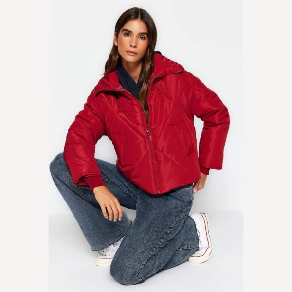 کاپشن ضدآب زنانه Trendyol Collection قرمز - Image 8