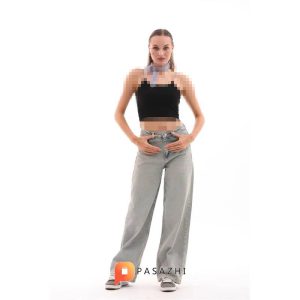 شلوار جین بگ DENİKK مدل Unisex خاکستری