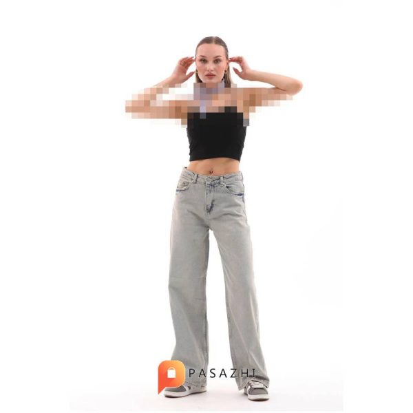 شلوار جین بگ DENİKK مدل Unisex خاکستری - Image 5