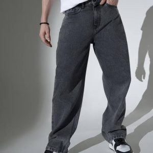 شلوار جین خاکستری Hubberholme مدل Slash Knee Design