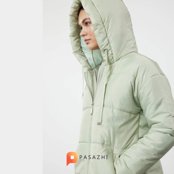 کاپشن بلند پف دار زنانه Trendyol Collection سبز - Image 5