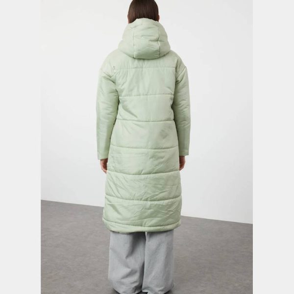 کاپشن بلند پف دار زنانه Trendyol Collection سبز - Image 6
