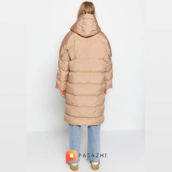 کاپشن بلند پف دار زنانه Trendyol Collection بژ - Image 5
