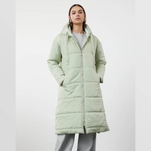 کاپشن بلند پف دار زنانه Trendyol Collection سبز - Image 4