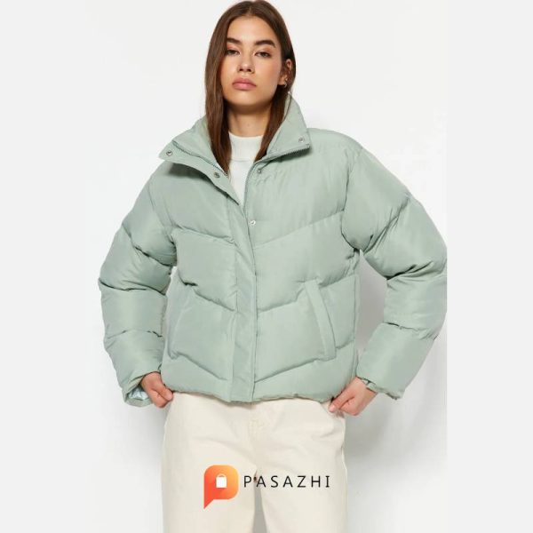 کاپشن پف دار ضدآب زنانه Trendyol Collection سبز - Image 4