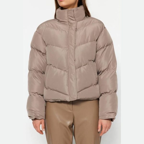 کاپشن پف دار ضدآب زنانه Trendyol Collection قهوه ایی - Image 4
