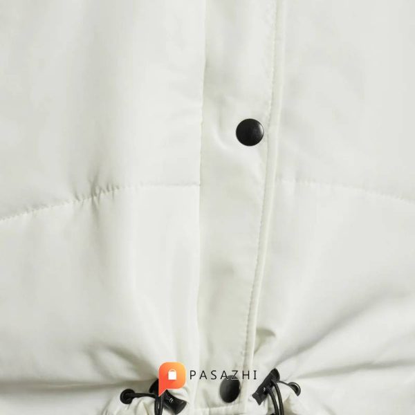 کاپشن کلاهدار ضدآب زنانه Trendyol Collection سفید - Image 3