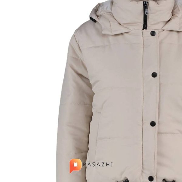 کاپشن کلاهدار ضدآب زنانه Trendyol Collection کرمی - Image 8