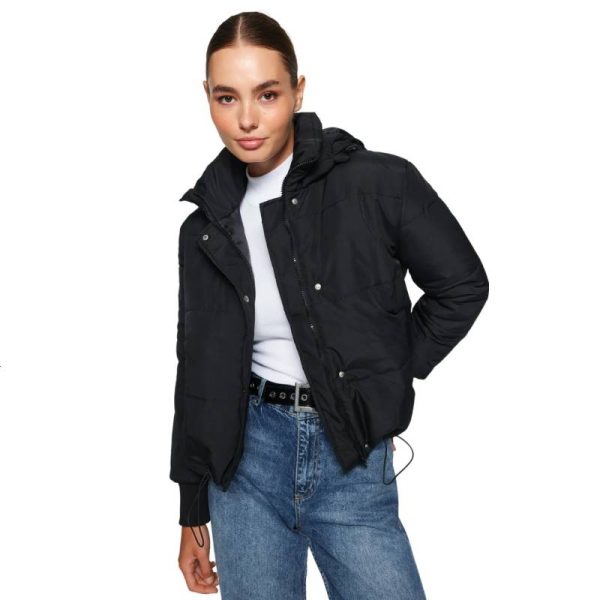 کاپشن کلاهدار ضدآب زنانه Trendyol Collection مشکی - Image 6