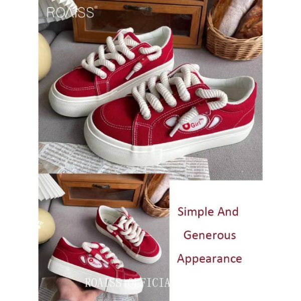 کفش کتانی لژدار زنانه roaiss قرمز - Image 5