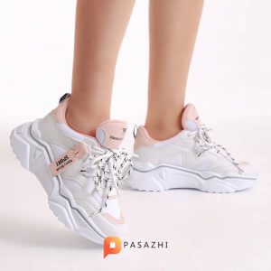کفش کتانی اسپرت سفید صورتی زنانه Tonny