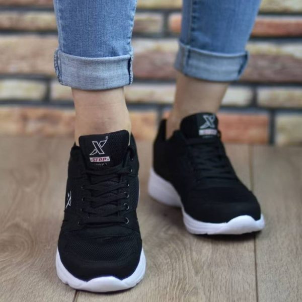 کفش کتانی  Unisex مدل Riccon مشکی سفید - Image 3