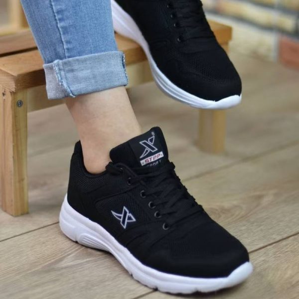کفش کتانی  Unisex مدل Riccon مشکی سفید - Image 4