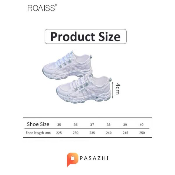 کفش کتانی زنانه ROAISS مدل Large Sole سفید سبز - Image 8