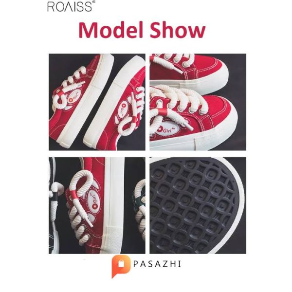 کفش کتانی لژدار زنانه roaiss قرمز