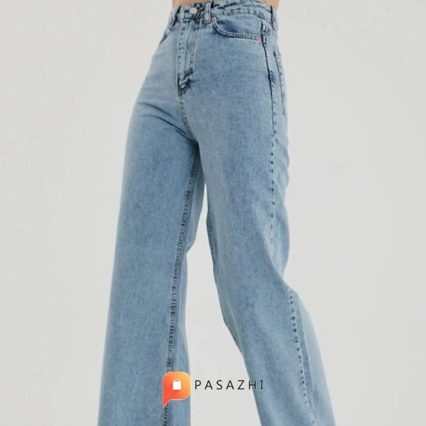 شلوار جین گشاد زنانه Trn JNS مدل 90's Snow Lycra آبی دونه برفی - Image 2