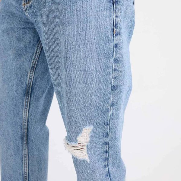 شلوار جین زاپدار مردانه Defacto مدل Slim Fit 90's آبی - Image 2