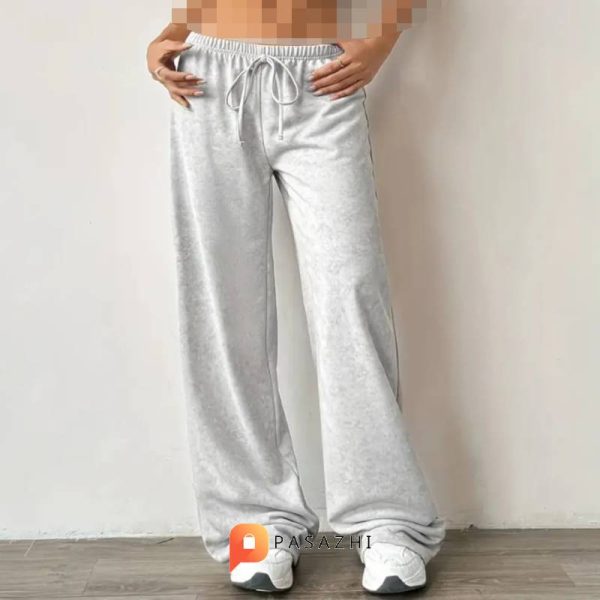 شلوار اسلش ورزشی بگ زنانه CAONNES مدل Loose Fitting طوسی