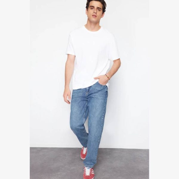 شلوار جین مردانه Trendyol Collection مدل Baggy Fit آبی تیره - Image 6