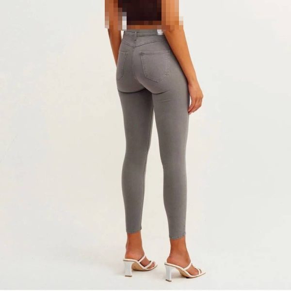 شلوار جین قد 90 زنانه LAMİRA مدل Ver Skinny Leg طوسی تیره - Image 2