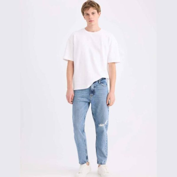 شلوار جین زاپدار مردانه Defacto مدل Slim Fit 90's آبی - Image 7