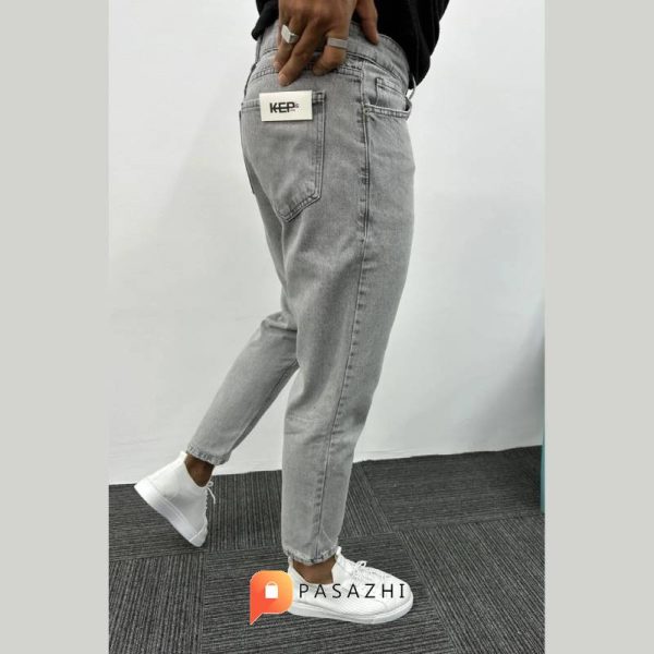 شلوار جین مردانه MADZEYMODA مدل Boyfriend طوسی