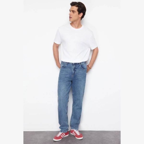 شلوار جین مردانه Trendyol Collection مدل Baggy Fit آبی تیره - Image 7