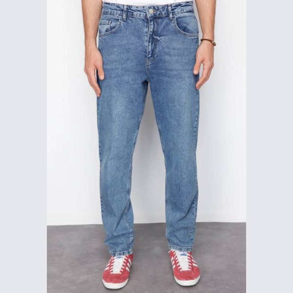 شلوار جین مردانه Trendyol Collection مدل Baggy Fit آبی تیره - Image 8