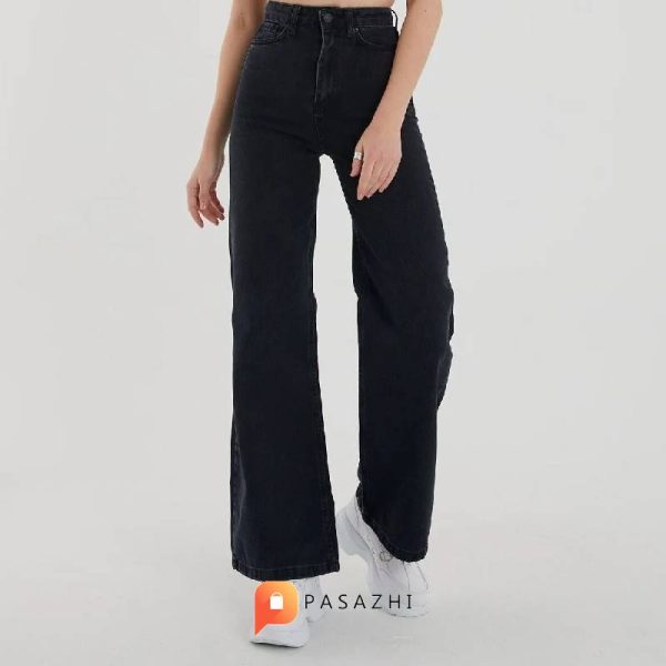 شلوار جین گشاد زنانه Trn JNS مدل Lycra Palazzo مشکی