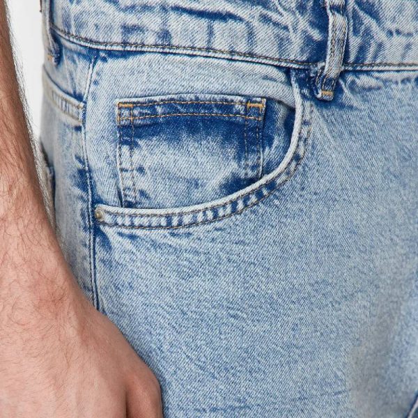 شلوار جین گشاد مردانه Trendyol Collection مدل Straight Fit آبی روشن - Image 5